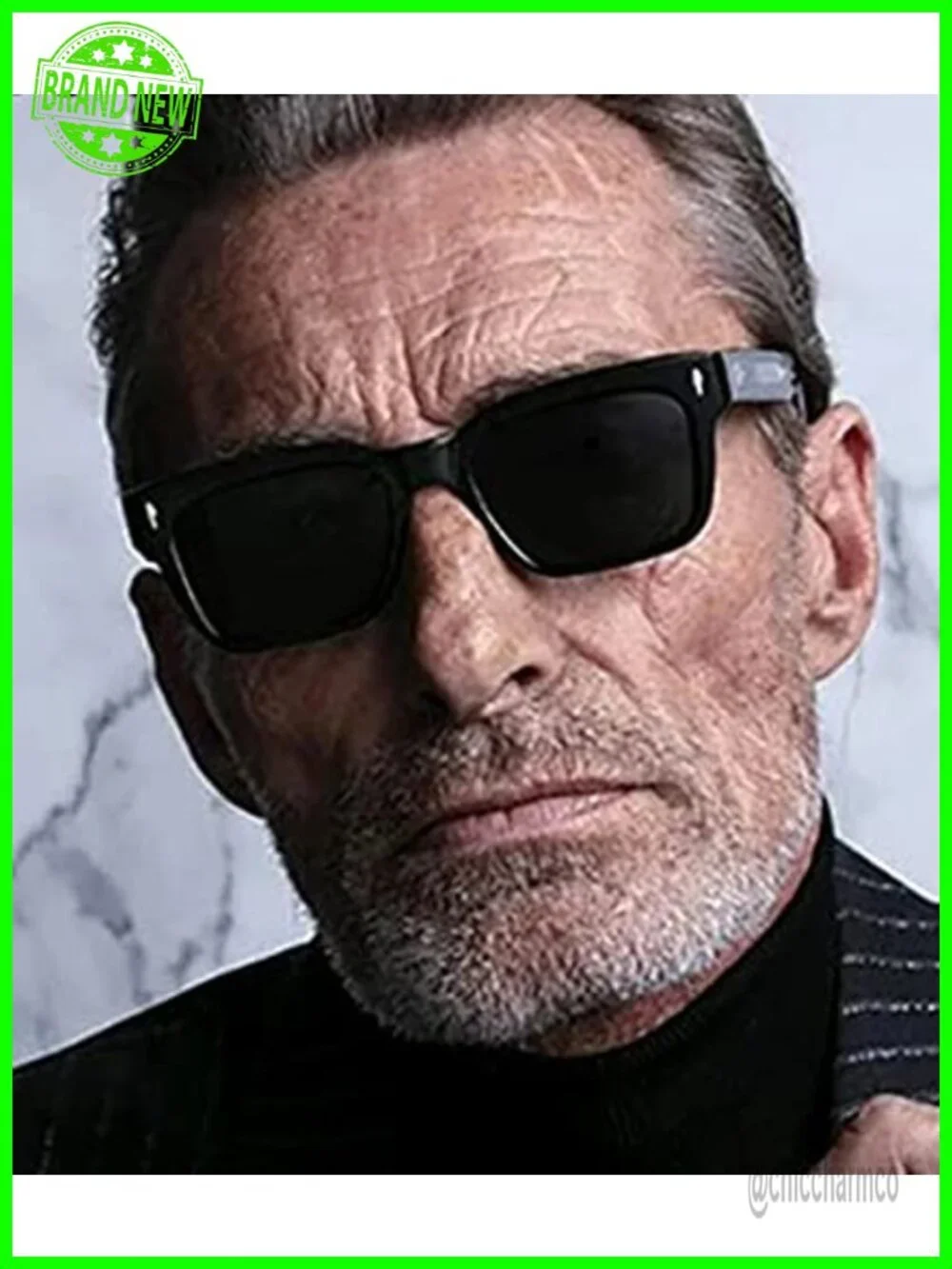 Square Frame Sunglasses UV400 Protection Acetate Fiber Trendy Chunky Rectangle